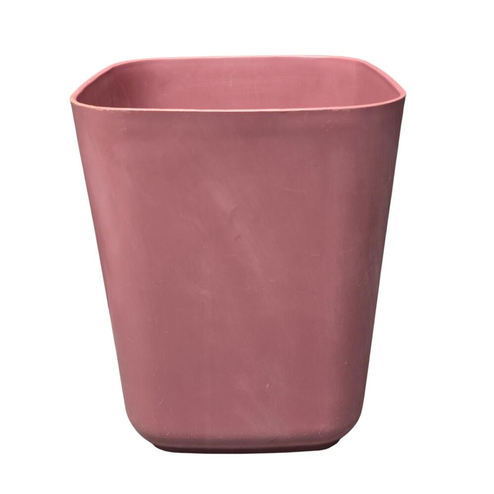 Vintage Aquetta Ware Blush Pink Small Square Plastic Trash Can